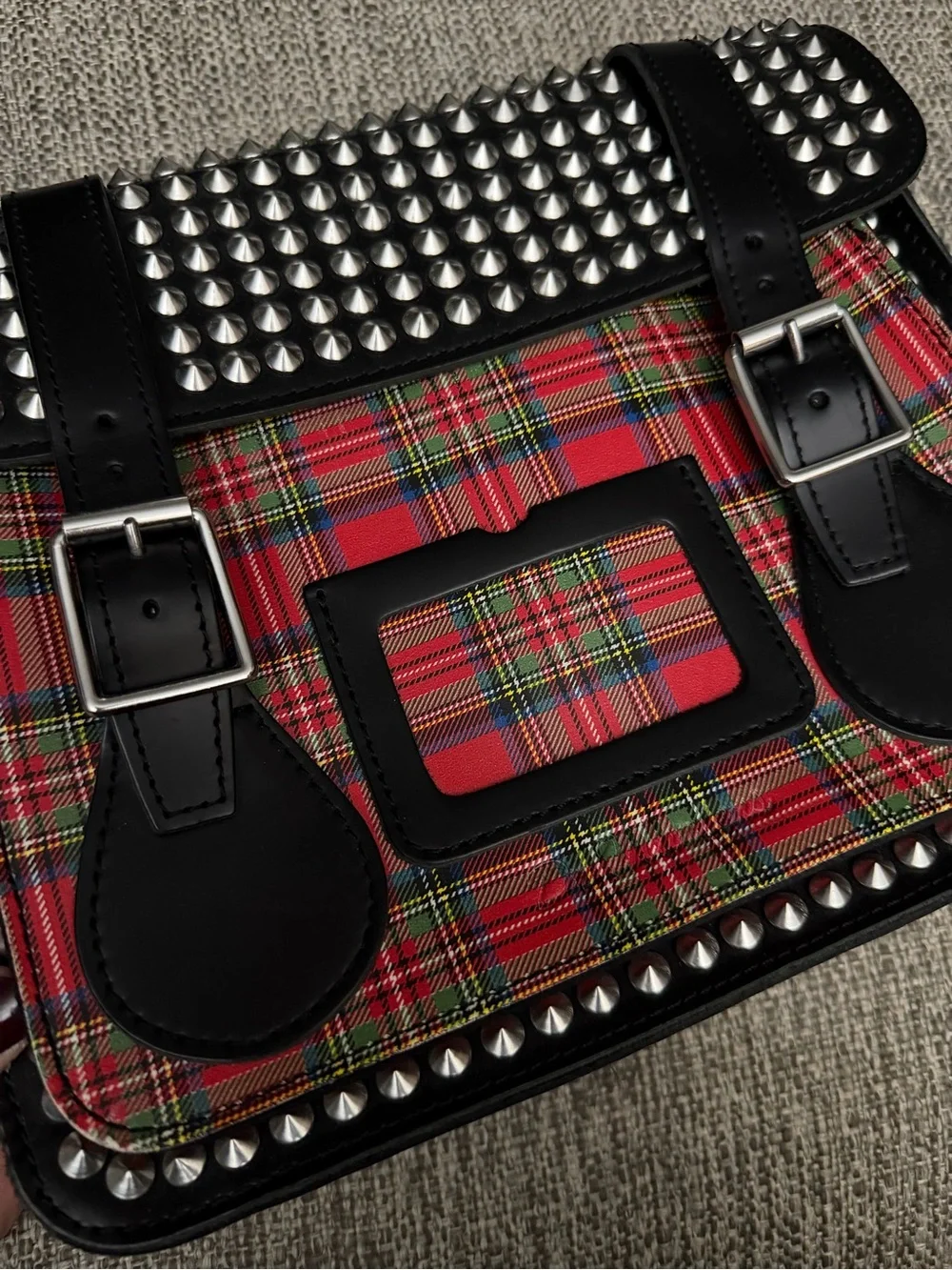 Dr. Martens Leather Satchel Tartan Crossbody